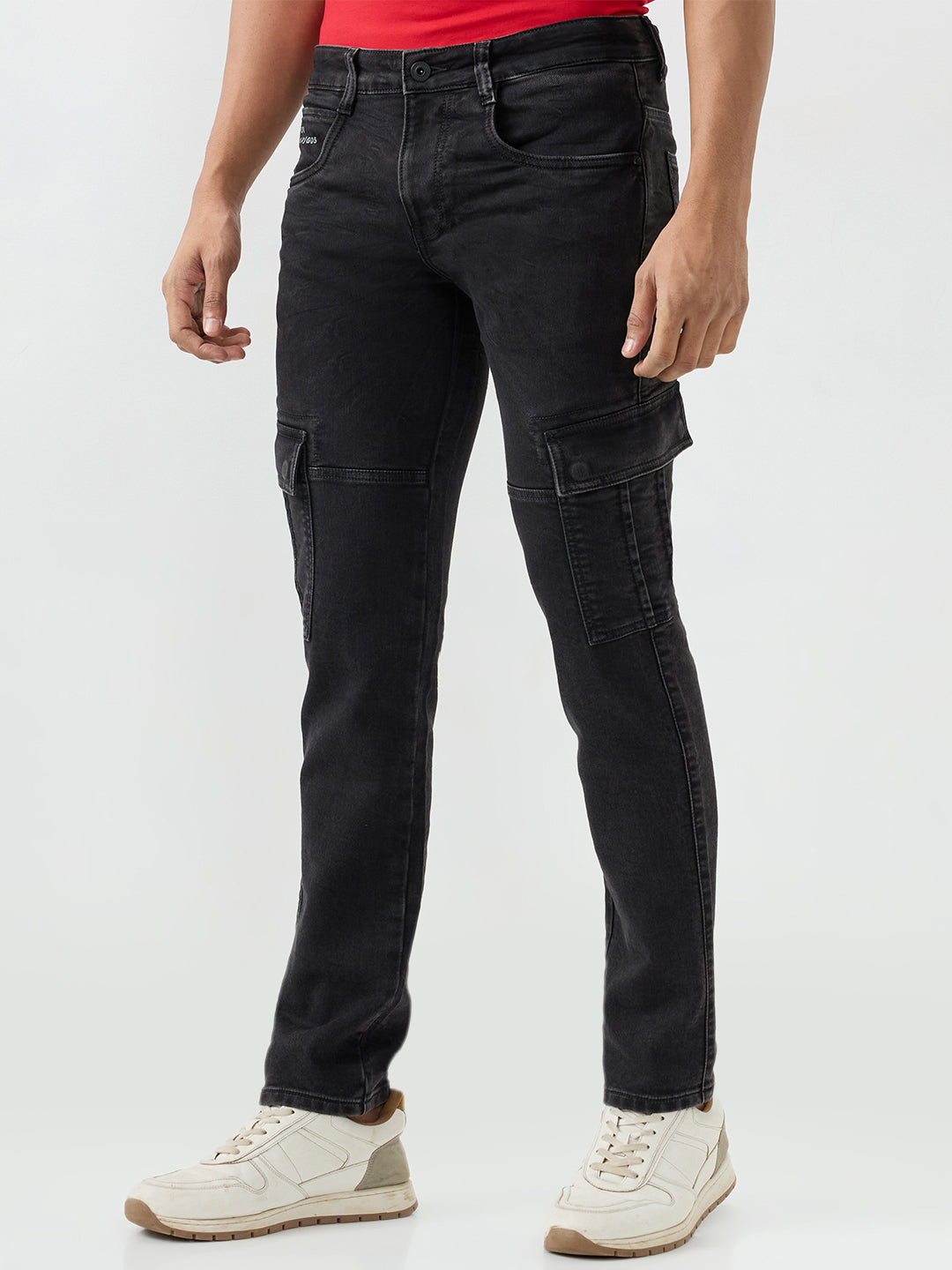 Men Trooper Jeans Regular Fit Black Mid Rise