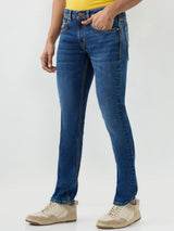 Men Kano Jeans Slim Fit Blue Low Rise