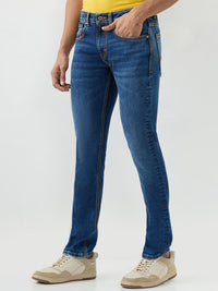 Men Kano Jeans Slim Fit Blue Low Rise