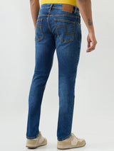 Men Kano Jeans Slim Fit Blue Low Rise
