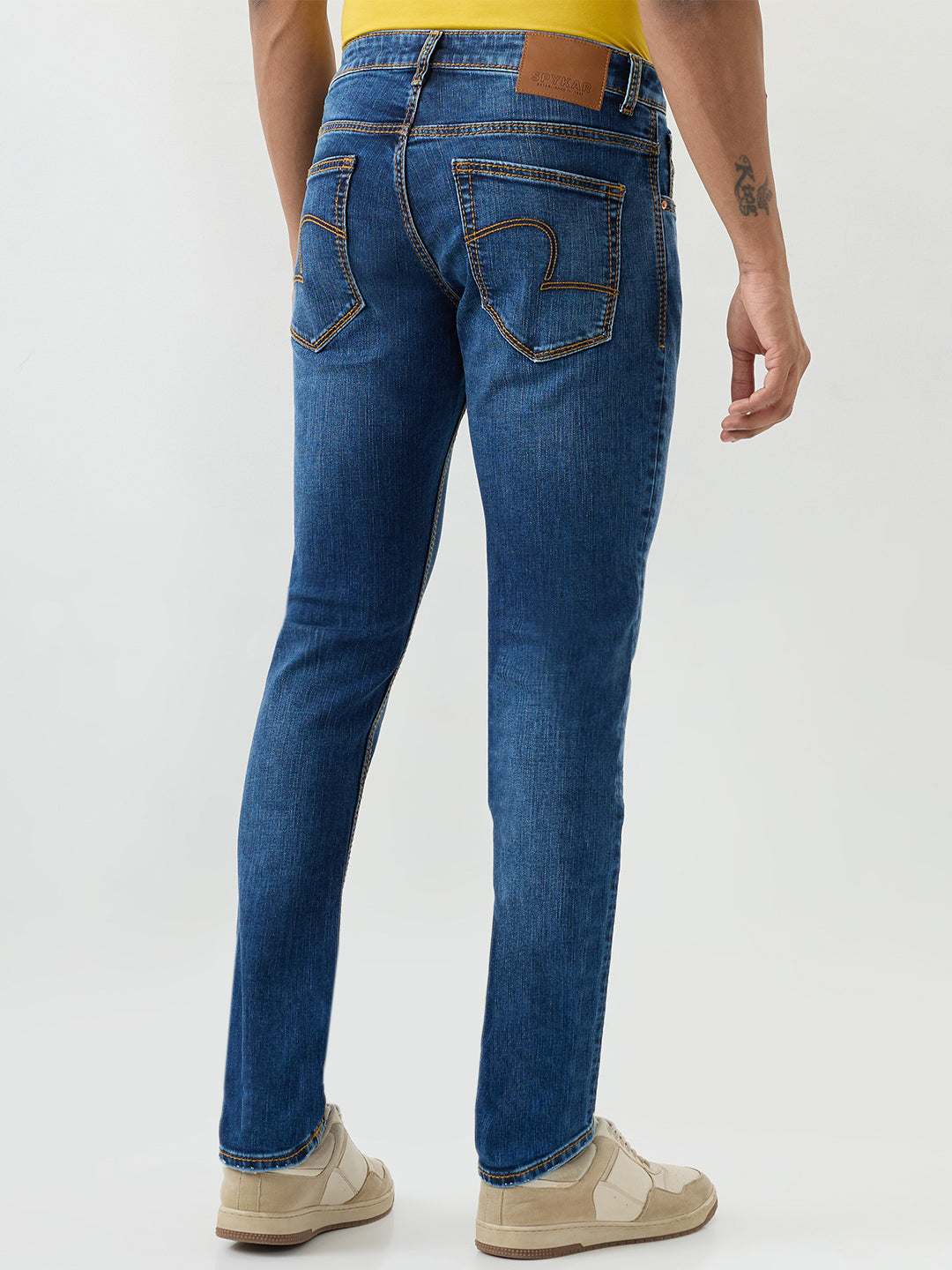 Men Kano Jeans Slim Fit Blue Low Rise