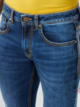 Men Kano Jeans Slim Fit Blue Low Rise