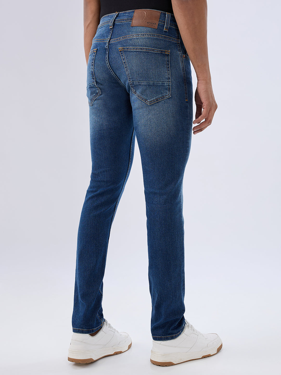 Spykar Dark Blue Slim Fit Low Rise Jeans For Men