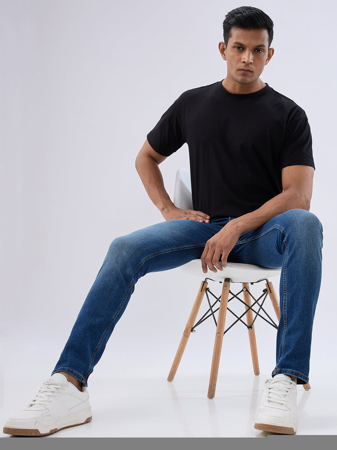 Spykar Dark Blue Slim Fit Low Rise Jeans For Men
