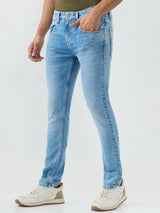 Men Kano Jeans Slim Fit Blue Low Rise