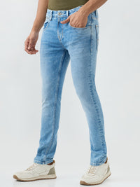 Men Kano Jeans Slim Fit Blue Low Rise