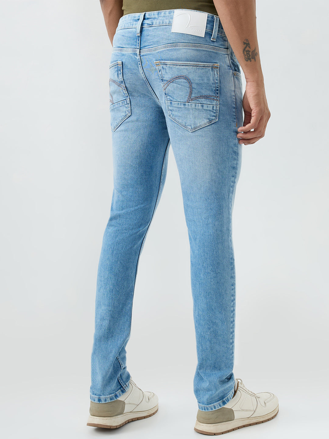 Men Kano Jeans Slim Fit Blue Low Rise