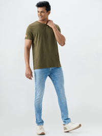 Men Kano Jeans Slim Fit Blue Low Rise