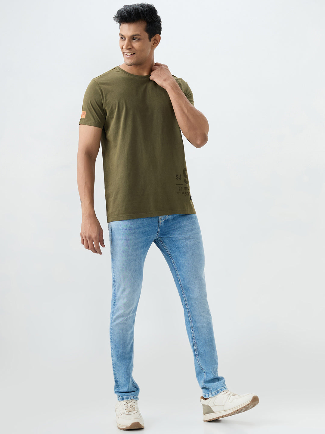 Men Kano Jeans Slim Fit Blue Low Rise