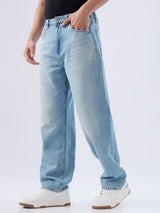 Men Ikemen Jeans Loose Fit Blue Low Rise