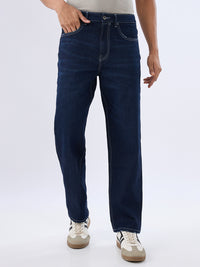 Men Ikemen Jeans Loose Fit Blue Low Rise