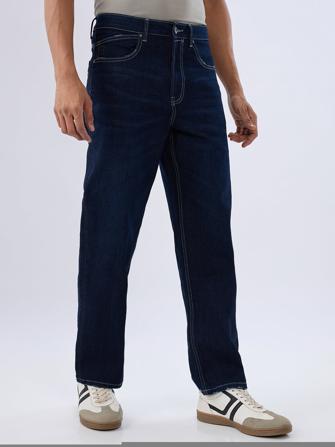 Spykar Raw Blue Loose Fit Low Rise Jeans For Men