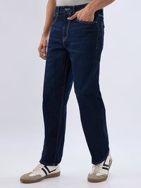 Men Ikemen Jeans Loose Fit Blue Low Rise