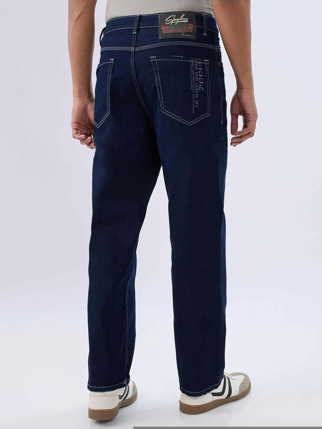 Spykar Raw Blue Loose Fit Low Rise Jeans For Men