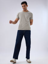 Men Ikemen Jeans Loose Fit Blue Low Rise