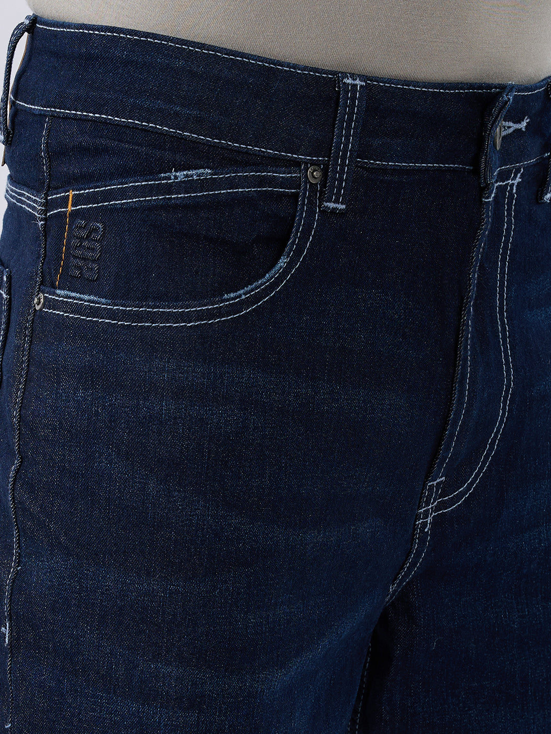 Spykar Raw Blue Loose Fit Low Rise Jeans For Men