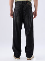 Men Ikemen Jeans Loose Fit Black Low Rise