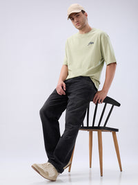 Men Ikemen Jeans Loose Fit Black Low Rise