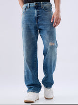 Men Ikemen Jeans Loose Fit Blue Low Rise