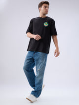 Men Ikemen Jeans Loose Fit Blue Low Rise