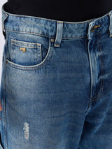 Men Ikemen Jeans Loose Fit Blue Low Rise