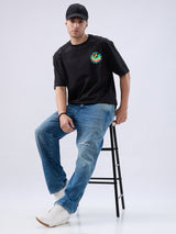 Men Ikemen Jeans Loose Fit Blue Low Rise