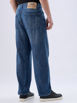 Men Ikemen Jeans Loose Fit Blue Low Rise