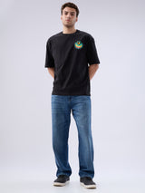 Men Ikemen Jeans Loose Fit Blue Low Rise