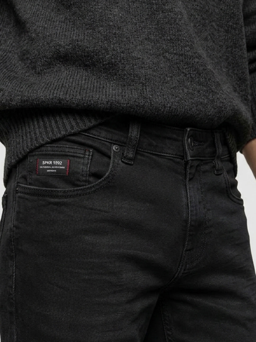 Men Rover Jeans Regular Fit Black Mid Rise