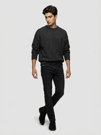 Men Rover Jeans Regular Fit Black Mid Rise