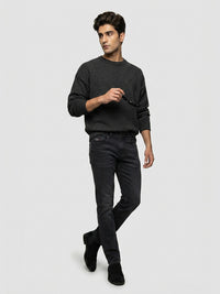 Men Rover Jeans Regular Fit Black Mid Rise