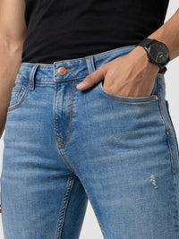 Men Nico Jeans Slim Fit Mid Blue Low Rise