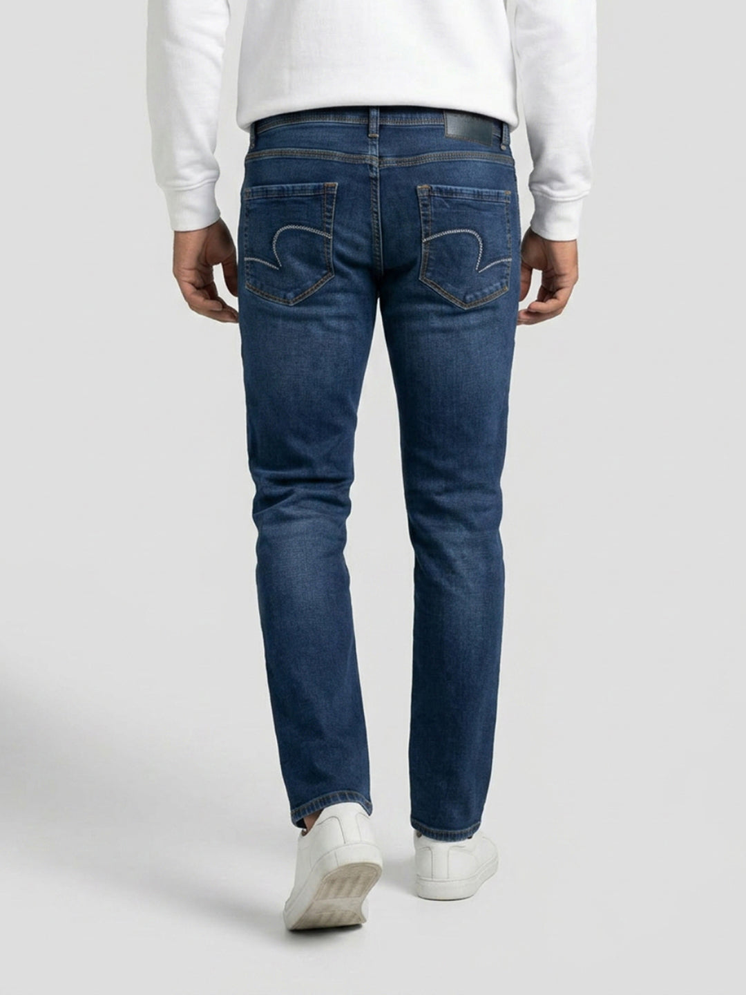 Men Rover Jeans Regular Fit Dark Blue Mid Rise