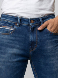 Men Ricardo Jeans Comfort Fit Dark Blue Mid Rise