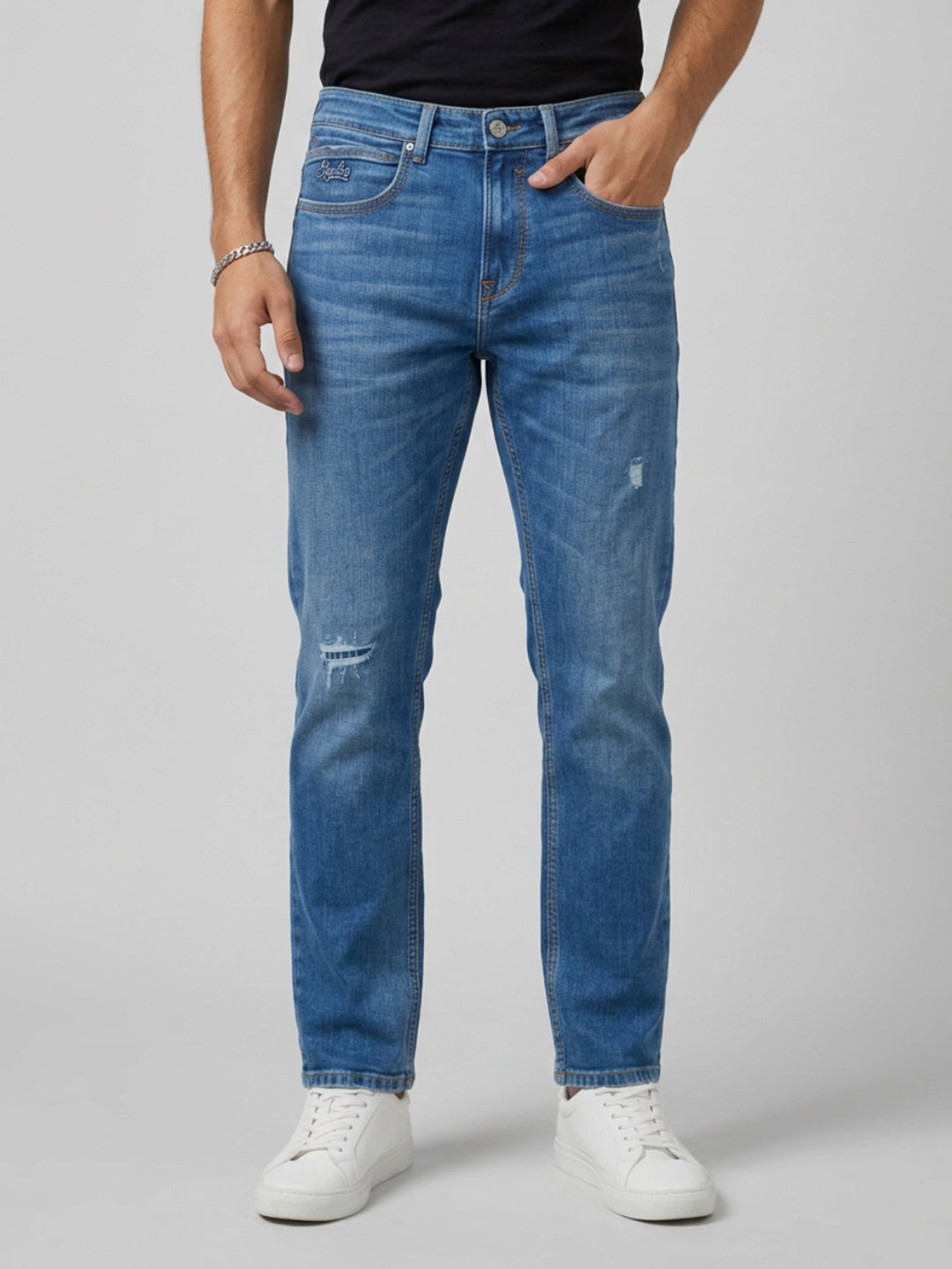 Men Chico Jeans Relaxed Fit Mid Blue Mid Rise