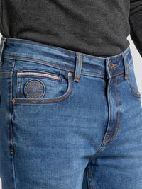 Men Rover Jeans Regular Fit Dark Blue Mid Rise