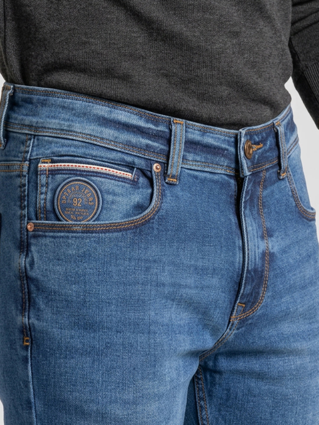 Men Rover Jeans Regular Fit Dark Blue Mid Rise