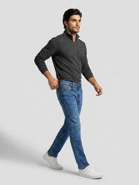 Men Rover Jeans Regular Fit Dark Blue Mid Rise