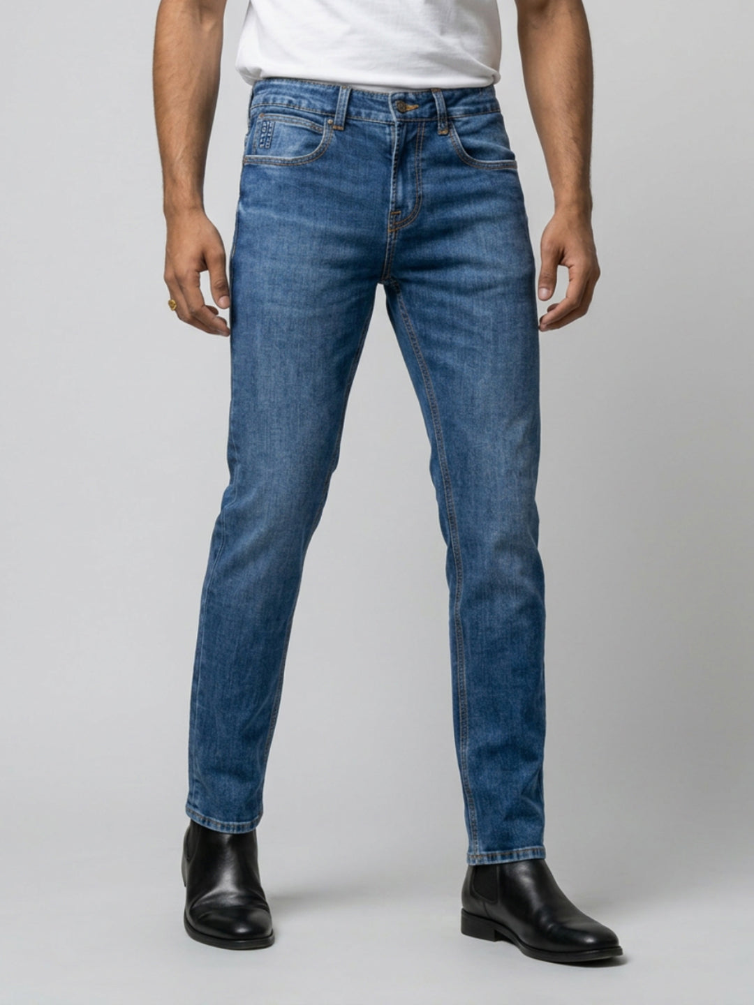 Men Nico Jeans Slim Fit Mid Blue Low Rise