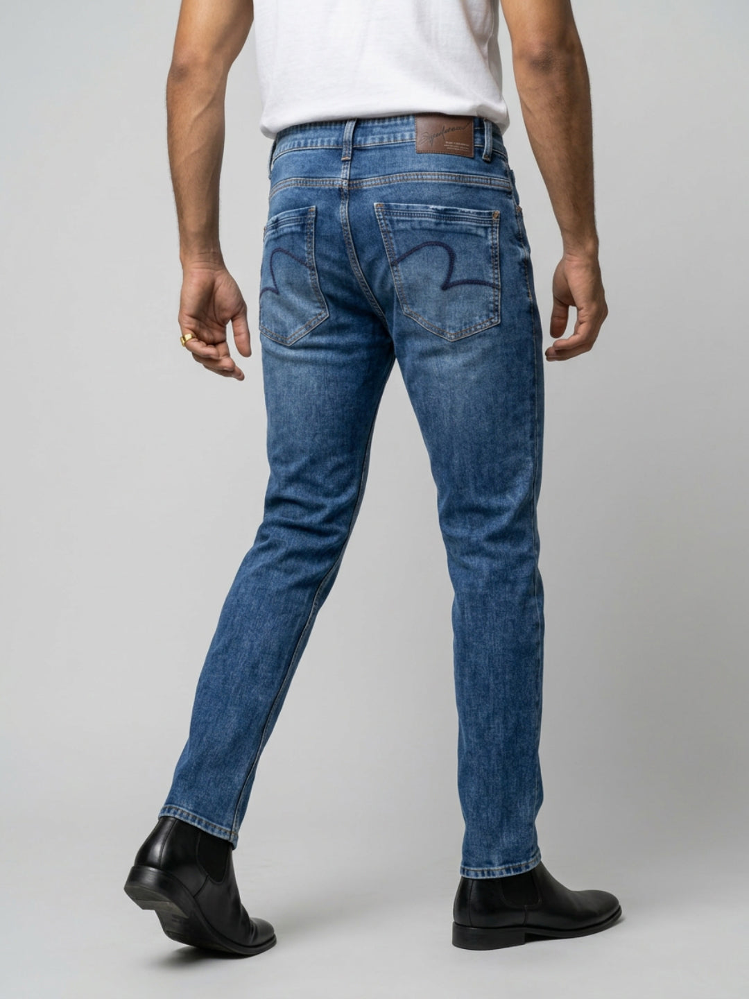 Men Nico Jeans Slim Fit Mid Blue Low Rise