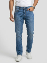 Men Rover Jeans Regular Fit Mid Blue Mid Rise