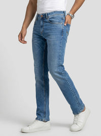 Men Rover Jeans Regular Fit Mid Blue Mid Rise