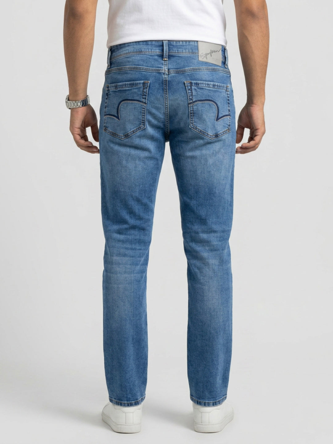 Men Rover Jeans Regular Fit Mid Blue Mid Rise