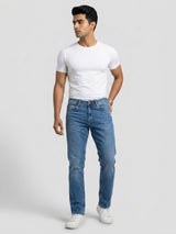 Men Rover Jeans Regular Fit Mid Blue Mid Rise