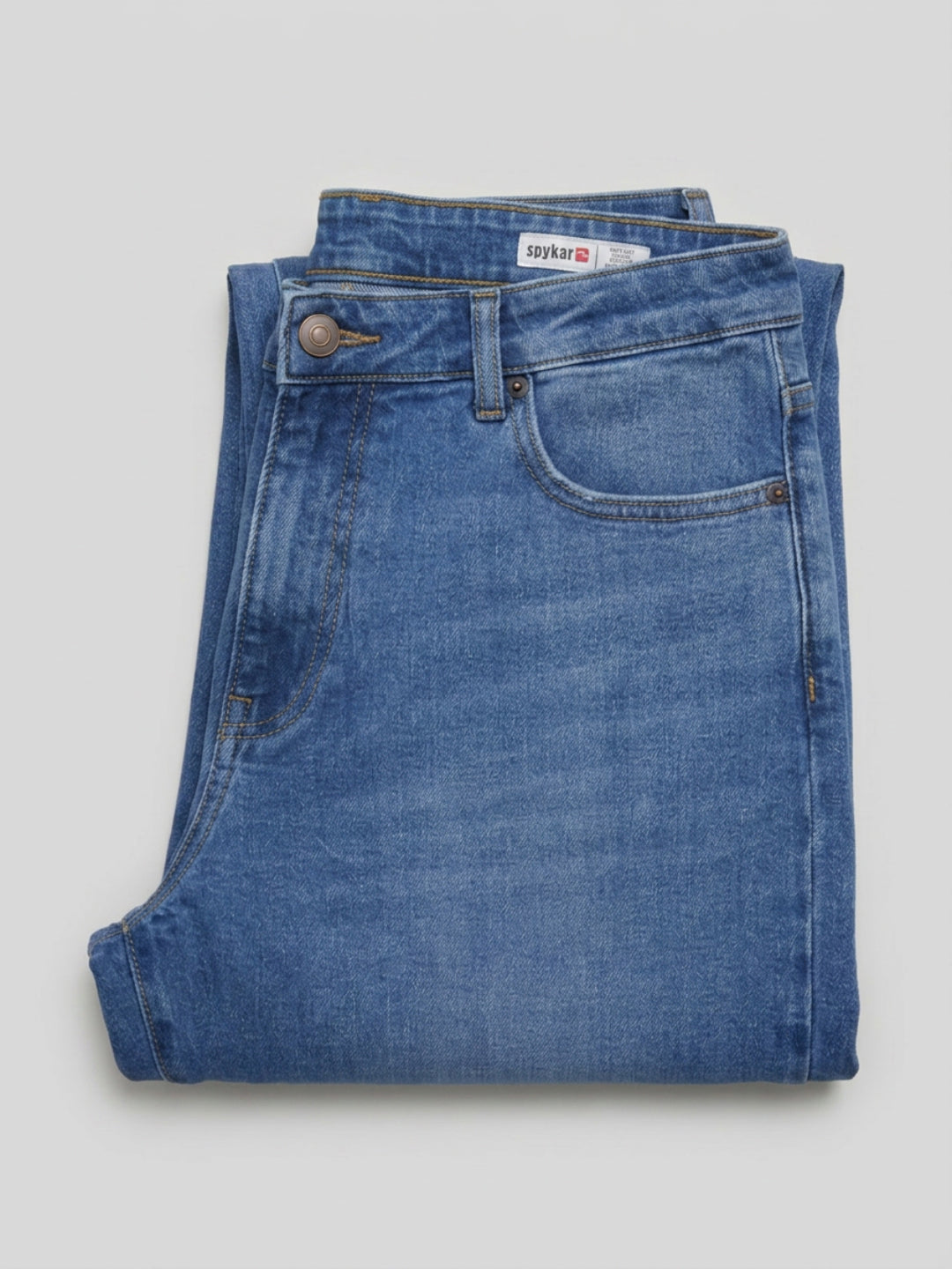 Men Rover Jeans Regular Fit Mid Blue Mid Rise