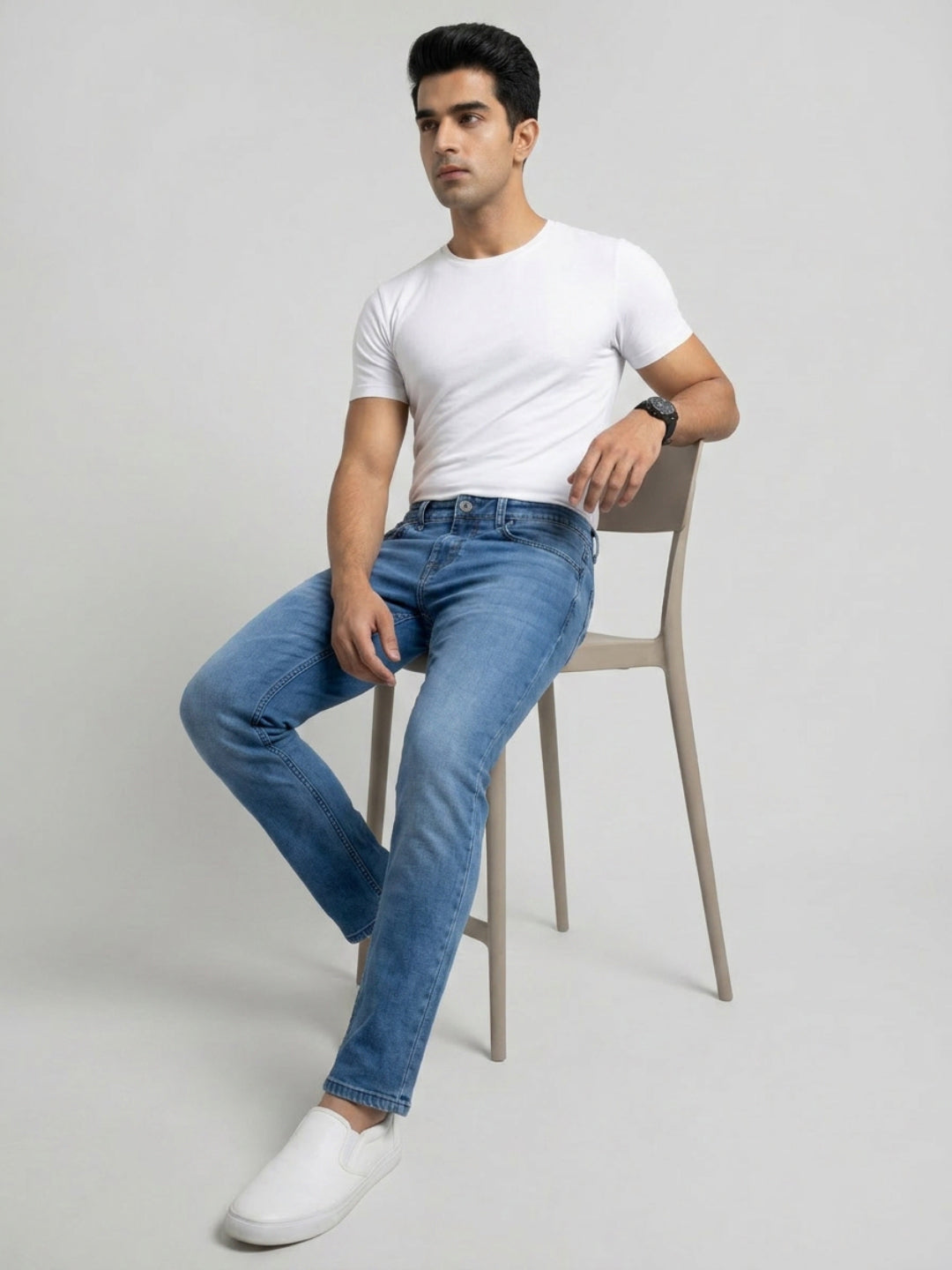 Men Nico Jeans Slim Fit Mid Blue Low Rise