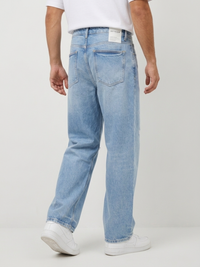 Men Ikemen Jeans Loose Fit Light Blue Low Rise