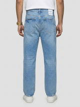Men Ikemen Jeans Loose Fit Light Blue Low Rise