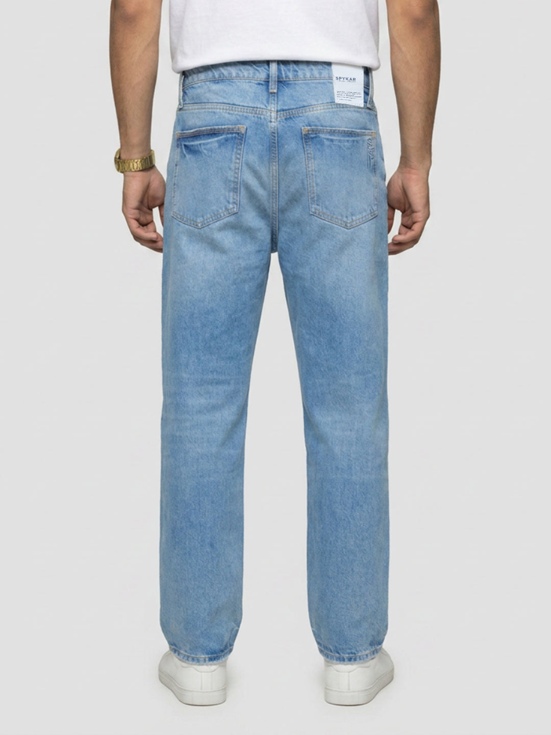 Men Ikemen Jeans Loose Fit Light Blue Low Rise