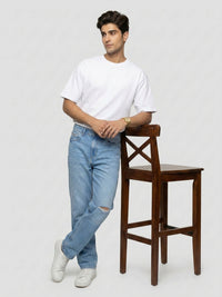 Men Ikemen Jeans Loose Fit Light Blue Low Rise